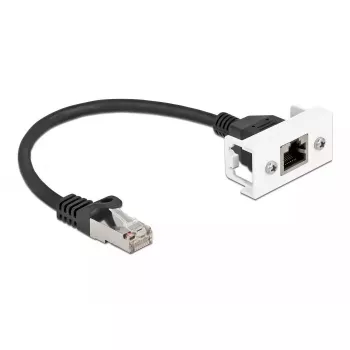 DeLOCK Netzwerk-Verlängerungskabel Cat.6A 25cm S/FTP RJ45 Schwarz