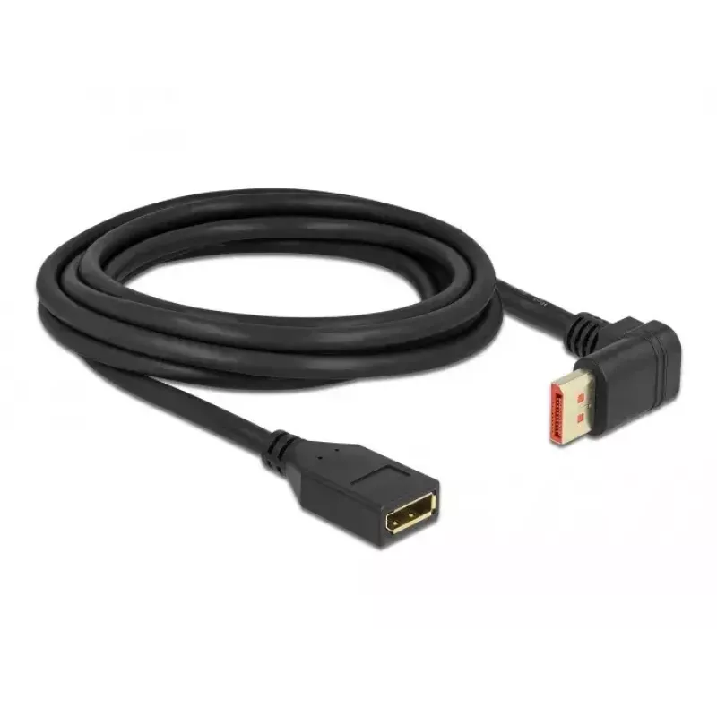 DisplayPort-Verlängerungskabel DeLOCK 87084 3m 8K 60Hz Stecker 90° nach oben auf Buchse