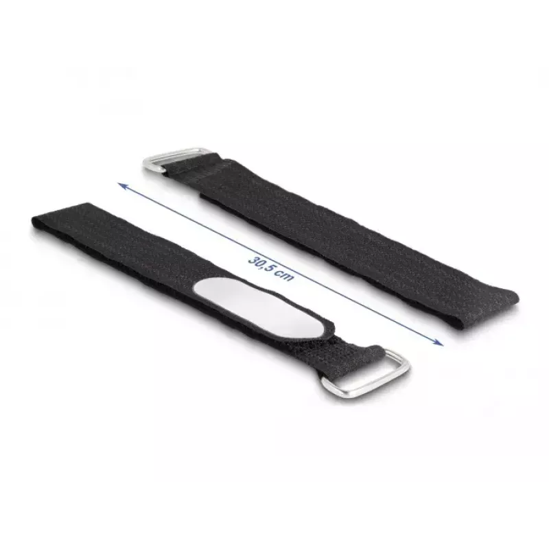 Kabelbinder-Befestigung DeLOCK 19608 Klettverschluss 305x25mm schwarz 5 Stück