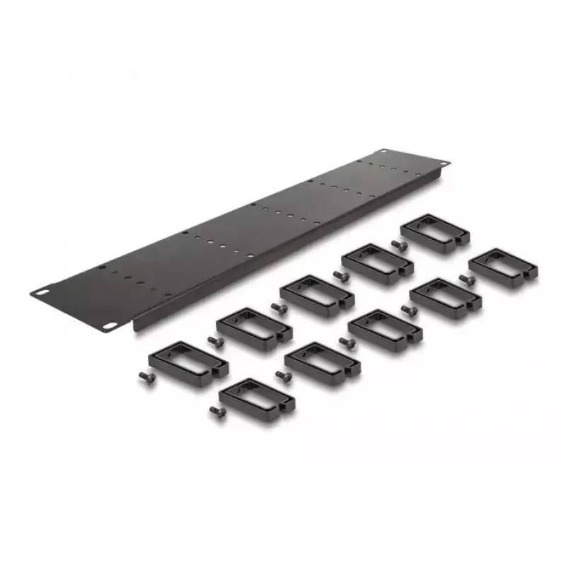 Kabelmanagement-Panel DeLOCK 19 Zoll 66917 2U schwarz mit 10 Haken