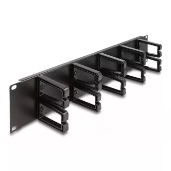 Kabelmanagement-Panel DeLOCK 19 Zoll 66917 2U schwarz mit 10 Haken