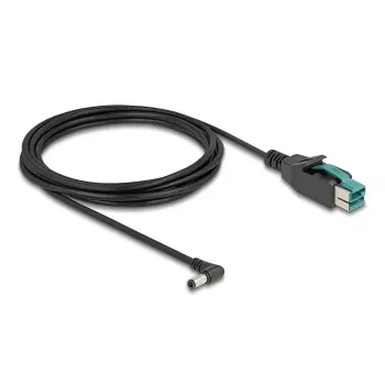 DeLOCK PoweredUSB Kabel Stecker 12 V auf DC 5,5 x 2,5 mm Stecker abgewinkelt 3 m
