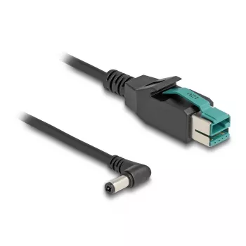 DeLOCK PoweredUSB Kabel Stecker 12 V auf DC 5,5 x 2,5 mm Stecker abgewinkelt 3 m