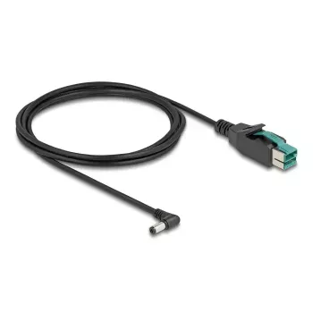 DeLOCK PoweredUSB-Kabel Stecker 12 V auf DC 5,5 x 2,1 mm Stecker abgewinkelt 2 m