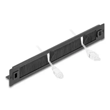 Bürstenleiste DeLOCK 66552 Schwarz Metall 48 mm Breite 482 mm Tiefe 44,4 mm Höhe