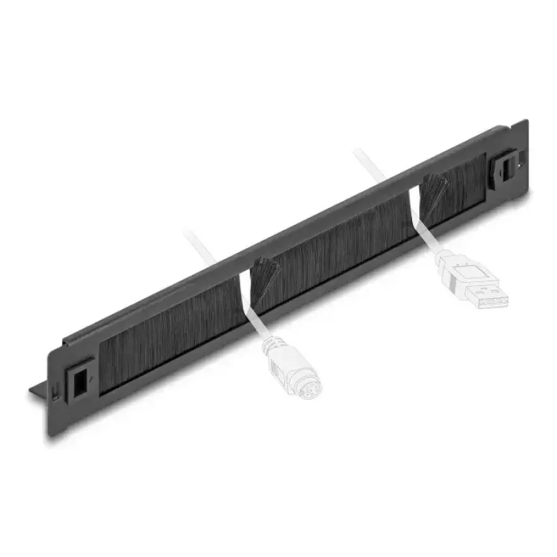 Bürstenleiste DeLOCK 66552 Schwarz Metall 48 mm Breite 482 mm Tiefe 44,4 mm Höhe