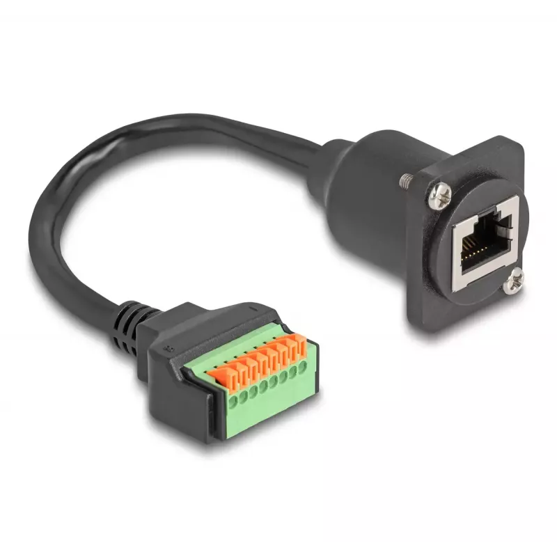 DeLOCK 88153 Kabel-Adapter RJ45 8-Pin-Klemmleiste Schwarz