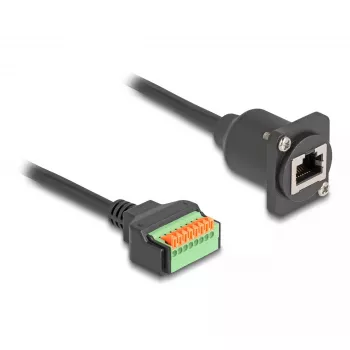 DeLOCK 88153 Kabel-Adapter RJ45 8-Pin-Klemmleiste Schwarz