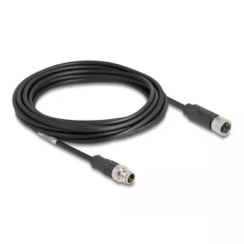 Netzwerkkabel DeLOCK M12 Kabel X-codiert 8-polig Stecker auf Buchse Cat5e 5 m Schwarz