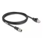 Netzwerkkabel DeLOCK M12 Kabel X-codiert 8-polig Stecker auf RJ45 Stecker Cat5e 2 m Schwarz