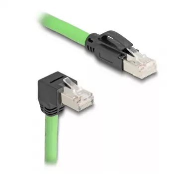 Netzwerkkabel DeLOCK RJ45 Cat.6A Stecker zu Stecker abgewinkelt 1m Grün