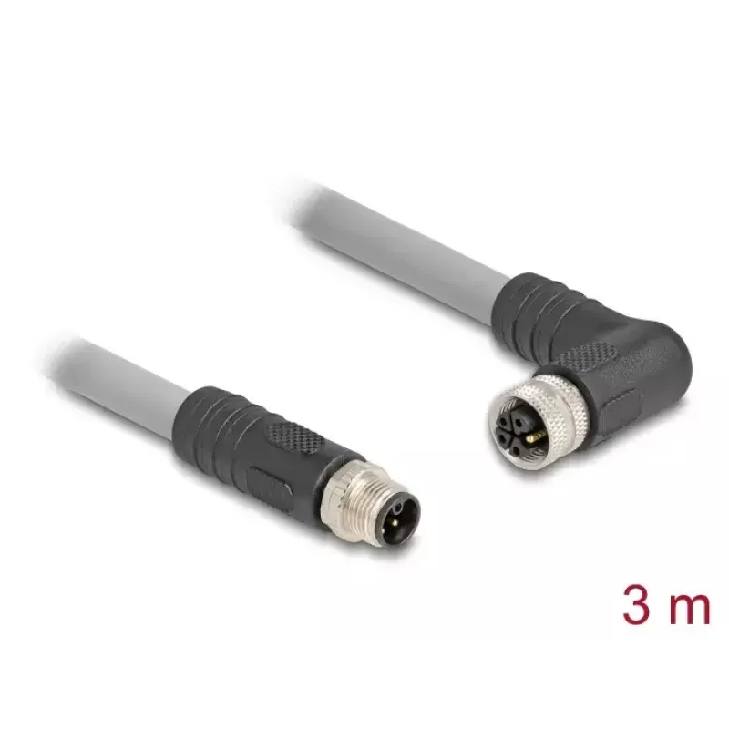 DeLOCK Sensor-/Aktor-Kabel 3 m RST M12 Grau 80544