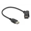 DeLOCK USB 2.0 Typ-A Panelmount Buchse 45° abgewinkelt auf Typ-A Buchse mit 30 cm Kabel schwarz