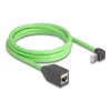 Netzwerkkabel DeLOCK RJ45 Cat.6A Stecker nach oben abgewinkelt auf Buchse 2m Grün