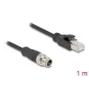 Netzwerkkabel DeLOCK M12-Kabel X-kodiert 8-polig Stecker auf RJ45-Stecker Cat5e 1 m Schwarz