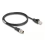 Netzwerkkabel DeLOCK M12-Kabel X-kodiert 8-polig Stecker auf RJ45-Stecker Cat5e 1 m Schwarz