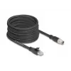 Netzwerkkabel DeLOCK 80586 M12 auf RJ-45 Cat5e 10 m Schwarz