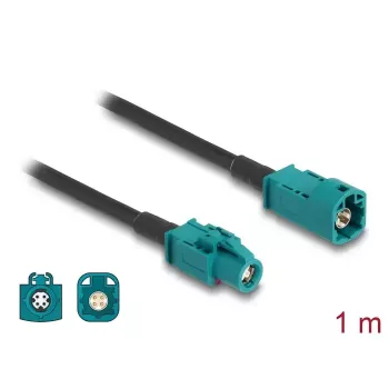 Koaxialkabel DELOCK 90679 — HSD Z auf HSD Z, 1 m, schwarz/blau