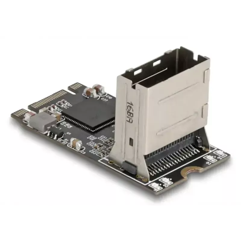 DELOCK interne M.2 auf Mini-SAS Adapterkarte 64260, M.2-Host, Mini-SAS-Ausgang, JMicron JMB585, schwarz, LED
