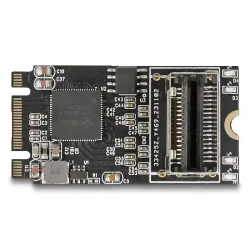 DELOCK interne M.2 auf Mini-SAS Adapterkarte 64260, M.2-Host, Mini-SAS-Ausgang, JMicron JMB585, schwarz, LED