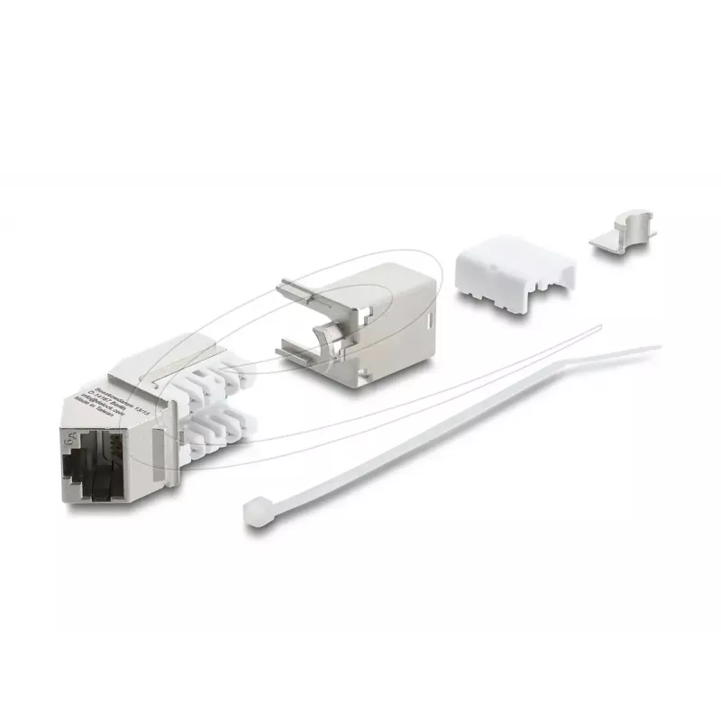 Keystone-Modul DELOCK 90937 – RJ-45 Cat.6A geschirmt abgewinkelt 90°, flache Bauweise, weiß