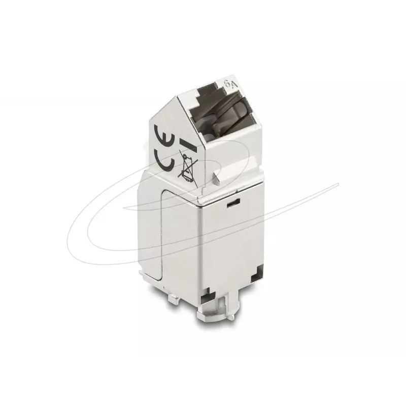 Keystone-Modul DELOCK 90937 – RJ-45 Cat.6A geschirmt abgewinkelt 90°, flache Bauweise, weiß