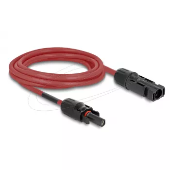 Kabel DELOCK 90974 DL4 Solarkabel 6 mm² 3 m rot/schwarz DC 1000 V Stecker auf Buchse