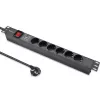 Steckdosenleiste für RACK 19 1U QOLTEC PDU 16A 6xSCHUKO 1,8m