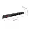 Steckdosenleiste für RACK 19 1U QOLTEC PDU 16A 6xSCHUKO 1,8m