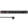 Steckdosenleiste für RACK 19 1U QOLTEC PDU 16A 6xSCHUKO 1,8m