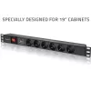 Steckdosenleiste für RACK 19 1U QOLTEC PDU 16A 6xSCHUKO 1,8m