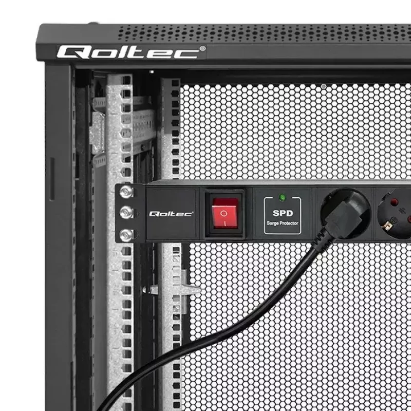 Steckdosenleiste für RACK 19 1U QOLTEC PDU 16A 6xSCHUKO 1,8m