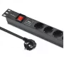 Steckdosenleiste für RACK 19 1U QOLTEC PDU 16A 6xSCHUKO 1,8m