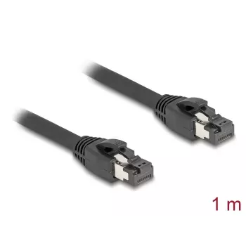 DeLOCK RJ45 Netzwerkkabel Cat.8.1 S/FTP 1 m bis zu 40 Gbit/s schwarz