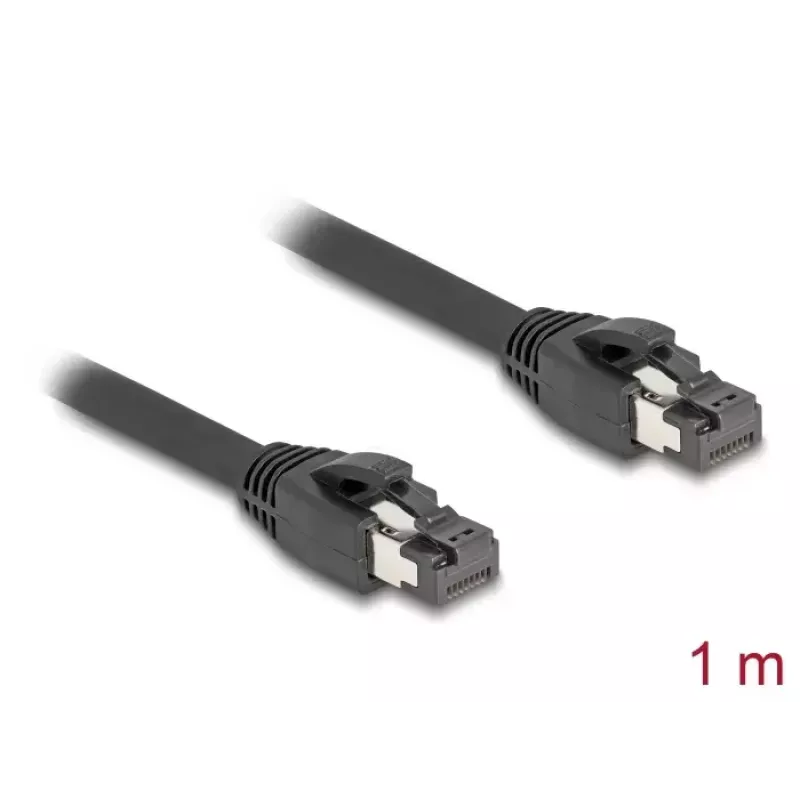 DeLOCK RJ45 Netzwerkkabel Cat.8.1 S/FTP 1 m bis zu 40 Gbit/s schwarz