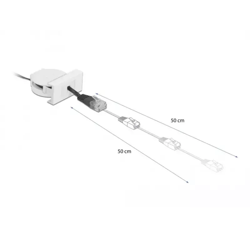 Netzwerk-Einziehkabel DeLOCK Easy 45 Modul RJ45 Cat.5e schwarz