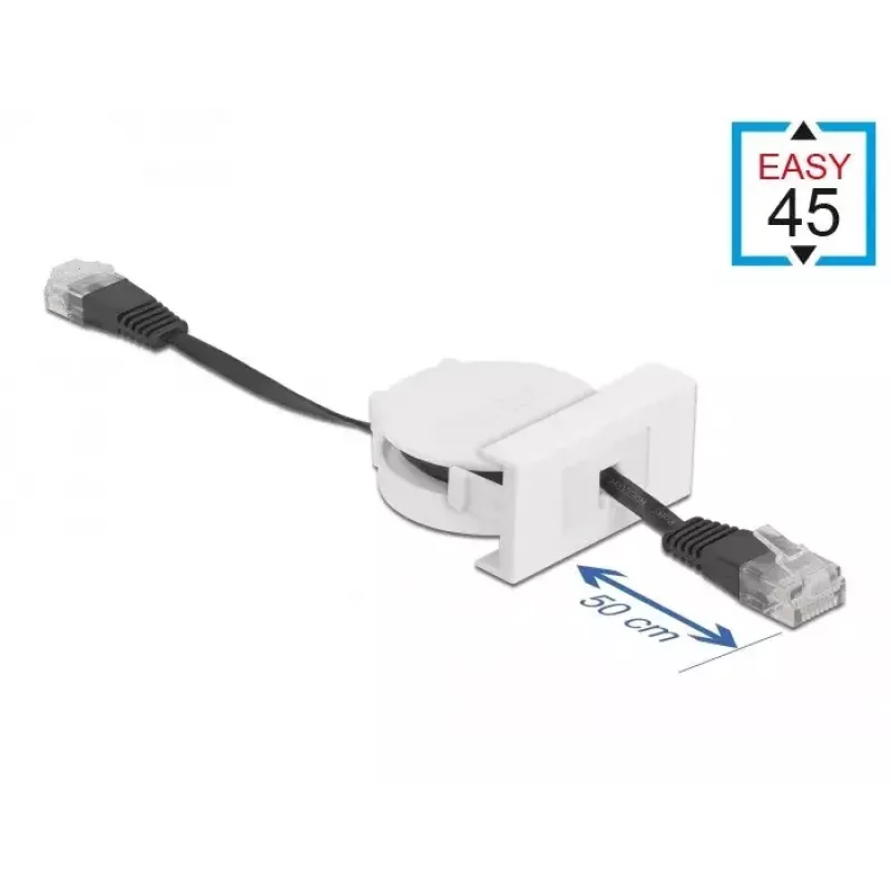 Netzwerk-Einziehkabel DeLOCK Easy 45 Modul RJ45 Cat.5e schwarz