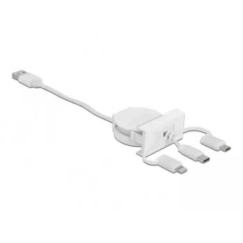 DeLOCK Easy 45 Modul USB 2.0 3-in-1 Einziehbares Kabel 0,5 m