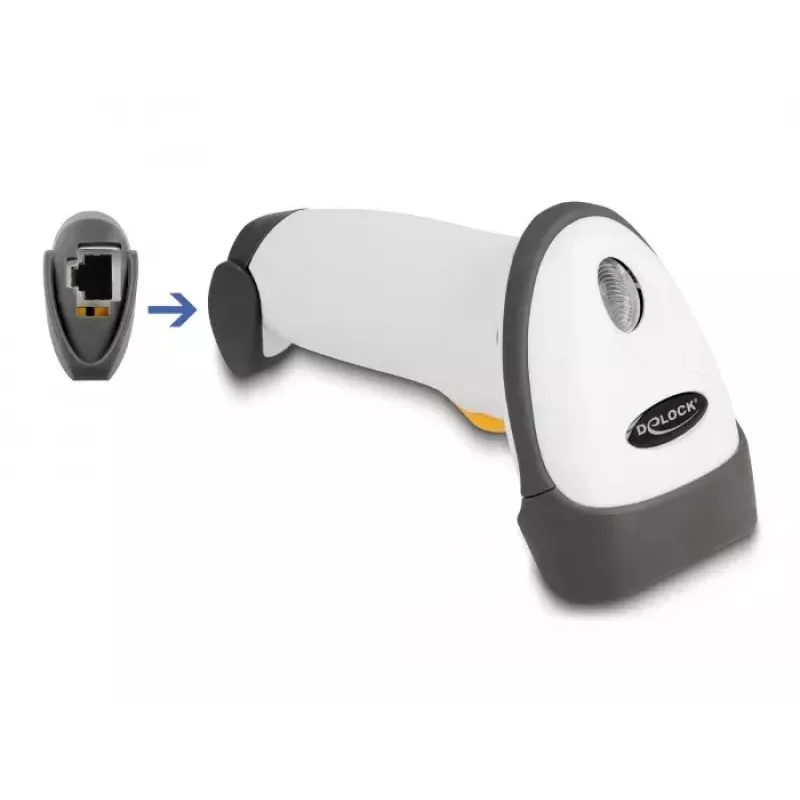 DeLOCK USB Barcode Scanner 1D Laser Hellgrau Handheld Kabelgebunden RJ-50