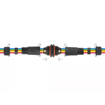 Elektrischer Leitungsverbinder DELOCK 86915 gerade 85–260 V schwarz 25×114 mm 1 Stk.