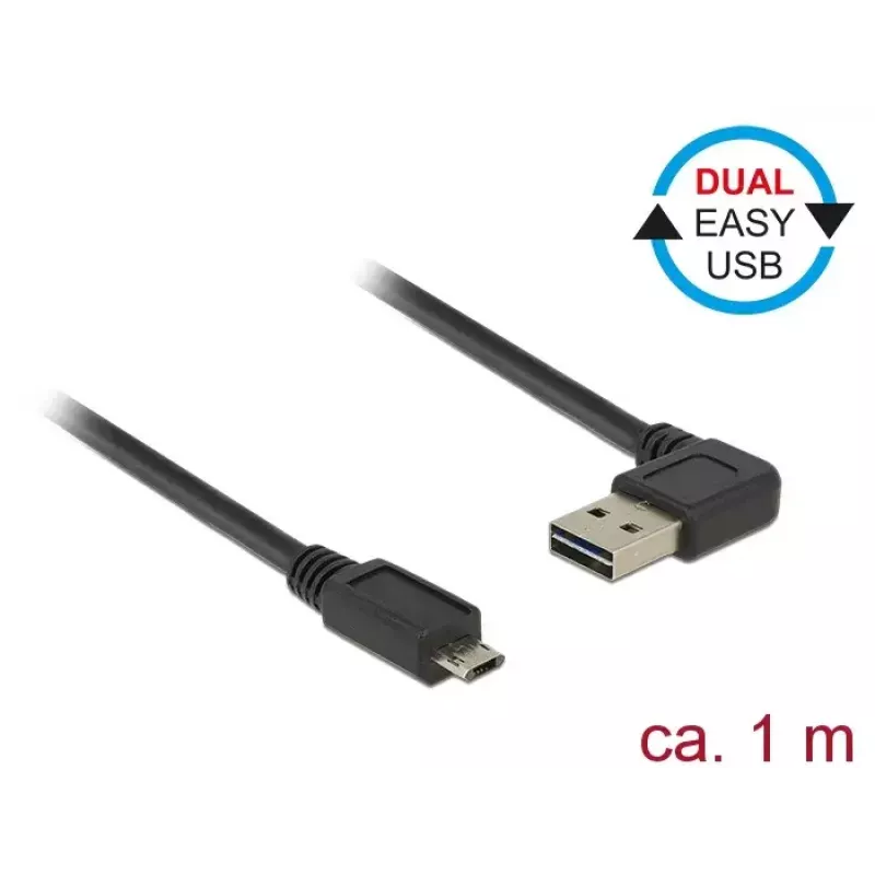 USB-Kabel DeLOCK 85165 USB 2.0 1m USB A Micro-USB B Schwarz