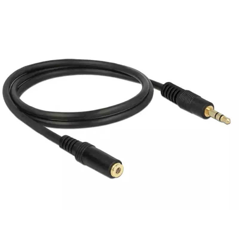 Audiokabel 3,5mm M-F DeLOCK 83764 1m Schwarz