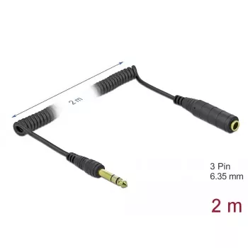 Audiokabel DeLOCK 85938 2m 6,35mm Schwarz