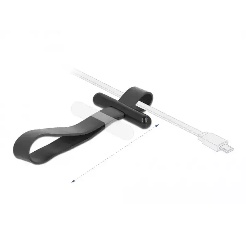 Kabelbinder DeLOCK 18337 Gummi Schwarz
