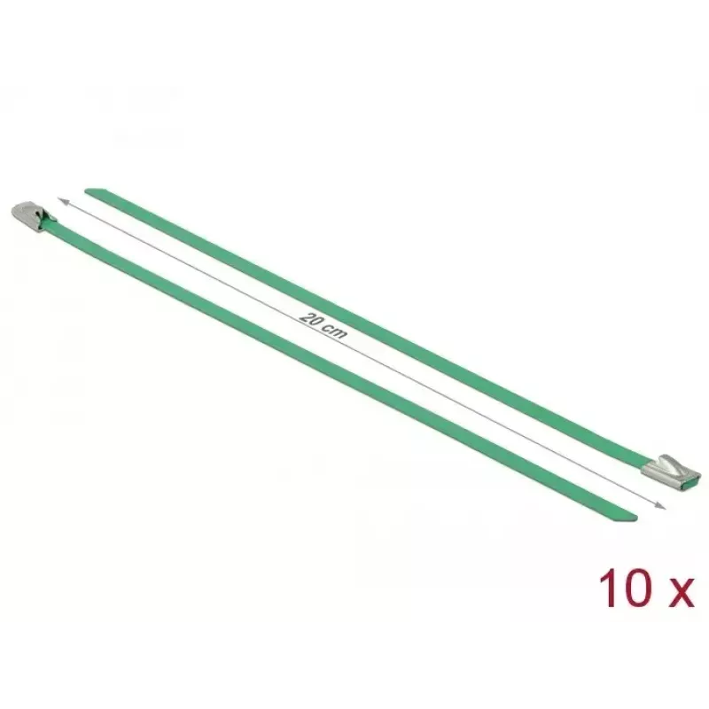 Kabelbinder DeLOCK 18801 Edelstahl Grün 200 mm 10 Stück