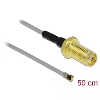 Koaxialkabel DeLOCK 90399 0,5 m SMA MHF Schwarz Gold Grau