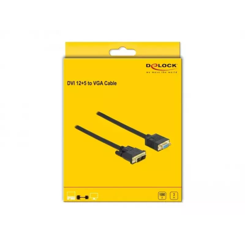 DVI-zu-VGA-Kabel DeLOCK 86754 3m
