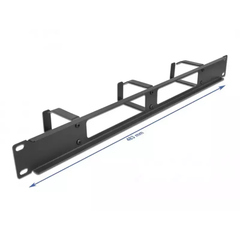 Kabelmanagement-Panel DeLOCK 19 Zoll 66657 schwarz 1U mit 2 Öffnungen und 3 Haken