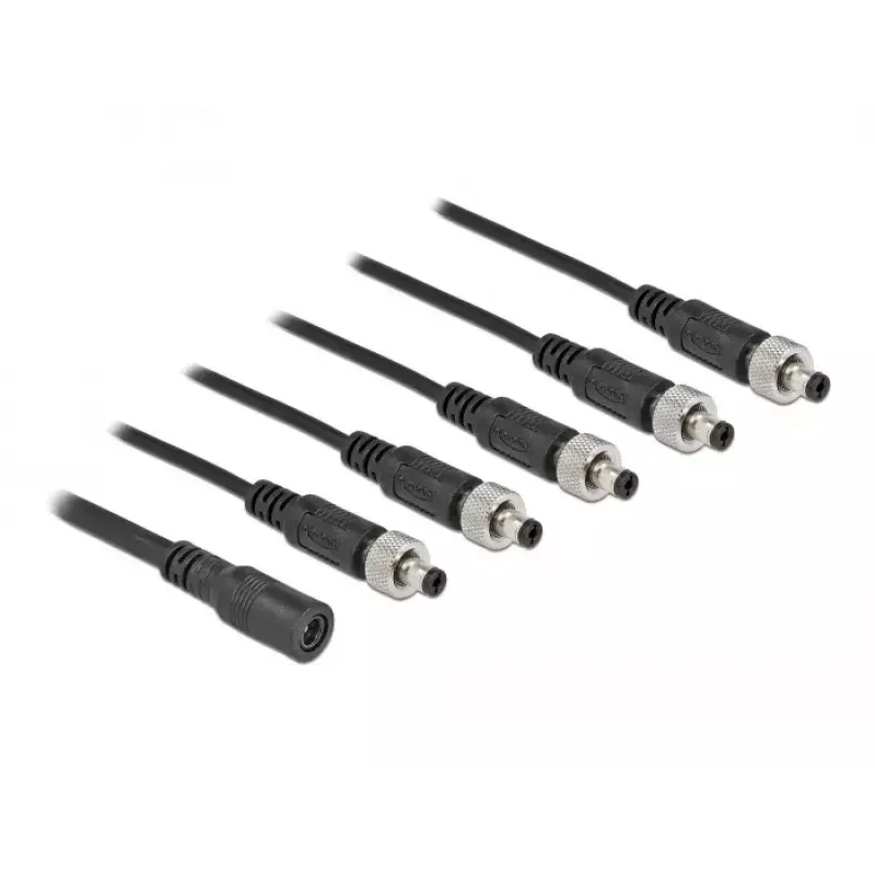 Kabelsplitter DeLOCK 86590 5,5 x 2,1 mm 1 x Buchse auf 5 x Stecker schraubbar
