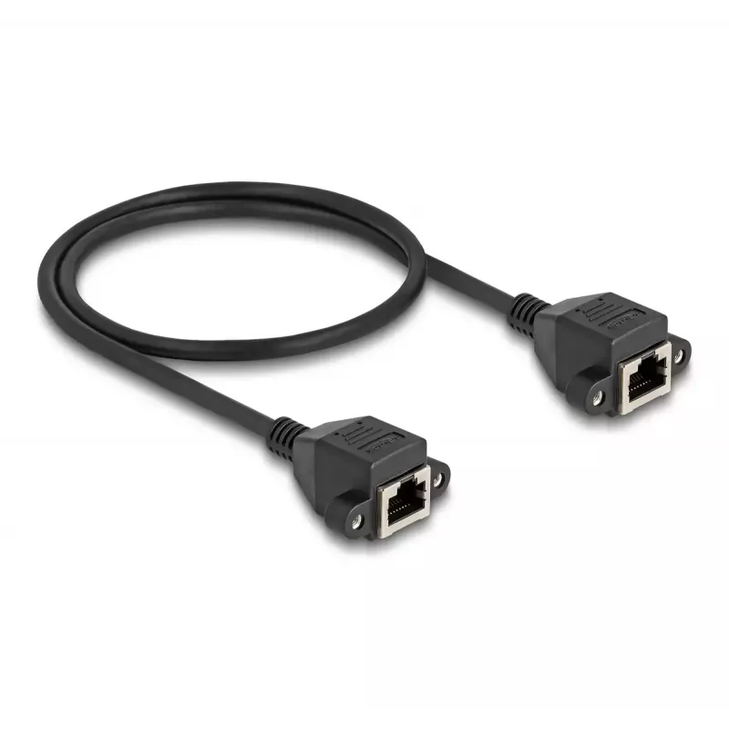 DeLOCK RJ50 Verlängerungskabel Buchse zu Buchse S/FTP 0,5 m schwarz
